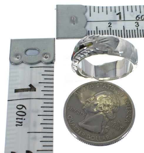 Multicolor Silver Feather Jewelry Ring Size 5-1/2 PX43801